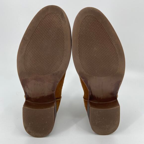 Steve Madden Ankle Boot Size 7.5 Brown Bootie Block Heel Chelsea Drape - Picture 8 of 9